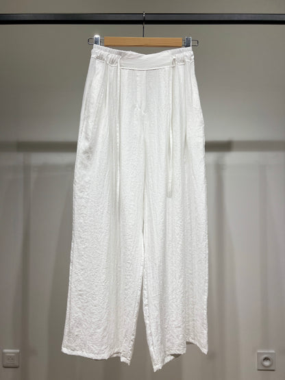 Pantalon Large Léger à Cordon Taille Élastique 100% Viscose