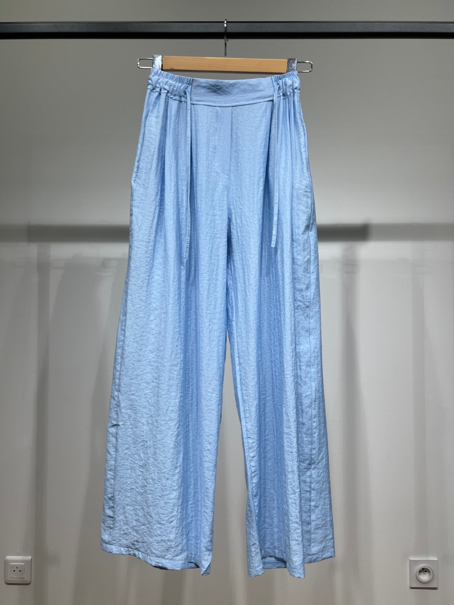 Pantalon Large Léger à Cordon Taille Élastique 100% Viscose