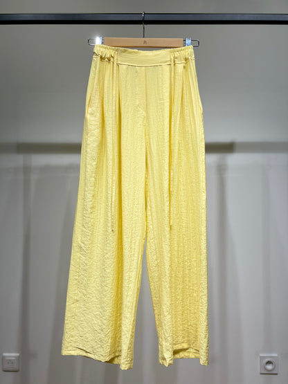 Pantalon Large Léger à Cordon Taille Élastique 100% Viscose