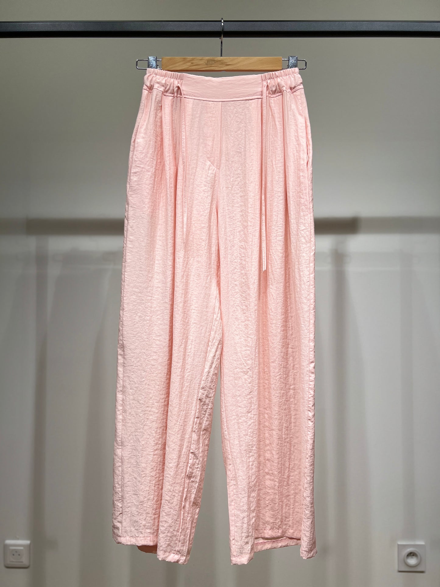 Pantalon Large Léger à Cordon Taille Élastique 100% Viscose