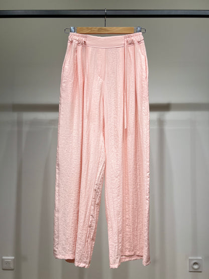 Pantalon Large Léger à Cordon Taille Élastique 100% Viscose
