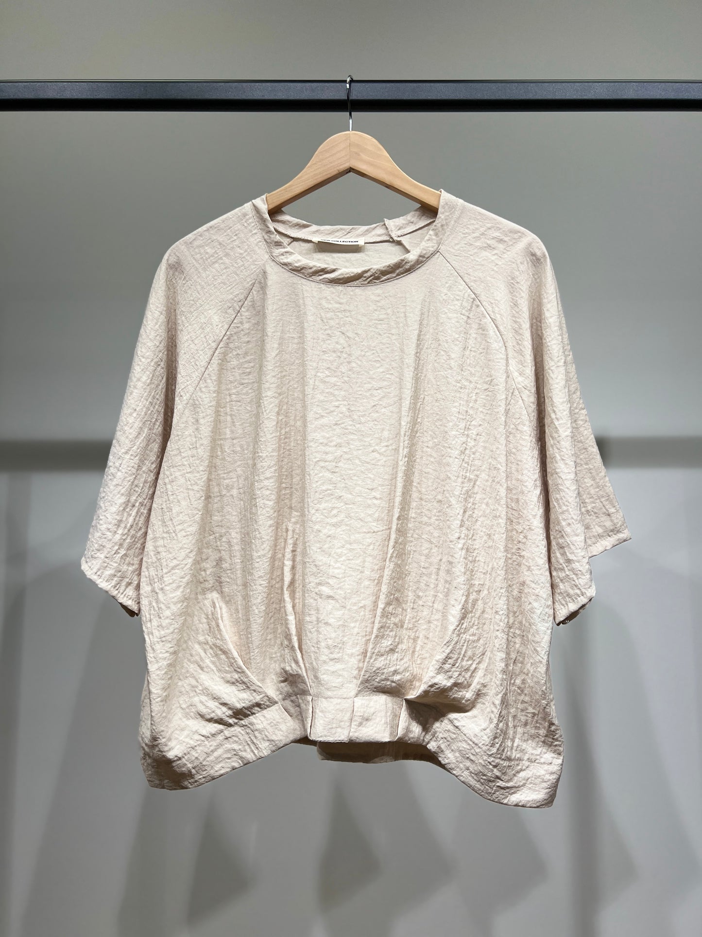 T-Shirt Large High-Low Manche Raglan 3/4 Plissé 100% Viscose