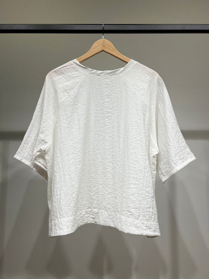 T-Shirt Large High-Low Manche Raglan 3/4 Plissé 100% Viscose