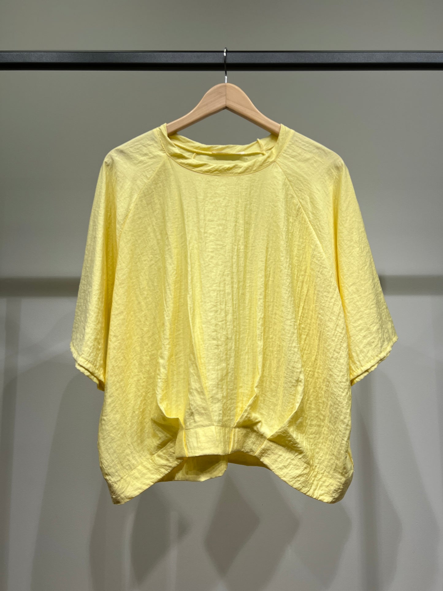 T-Shirt Large High-Low Manche Raglan 3/4 Plissé 100% Viscose