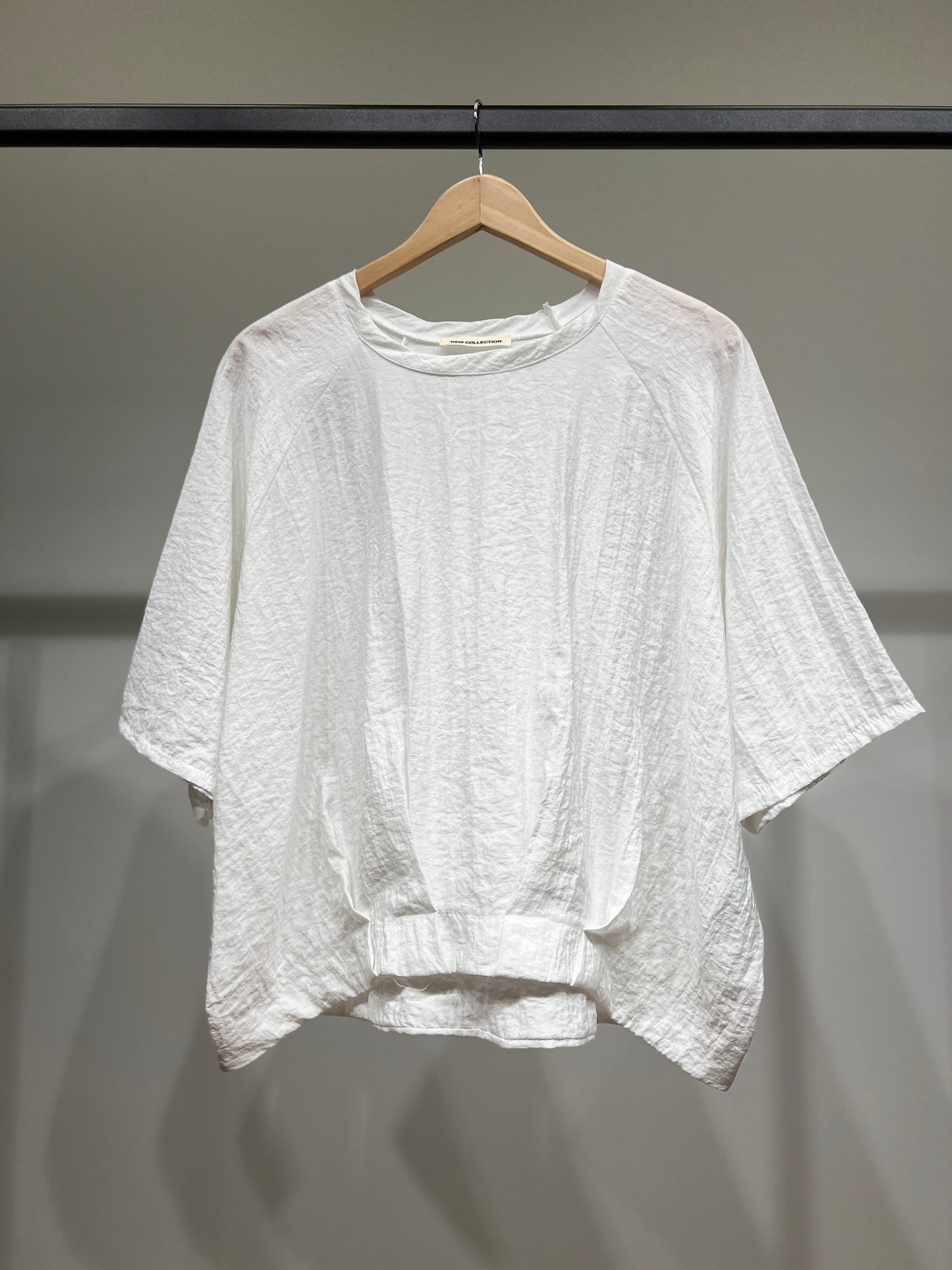 T-Shirt Large High-Low Manche Raglan 3/4 Plissé 100% Viscose