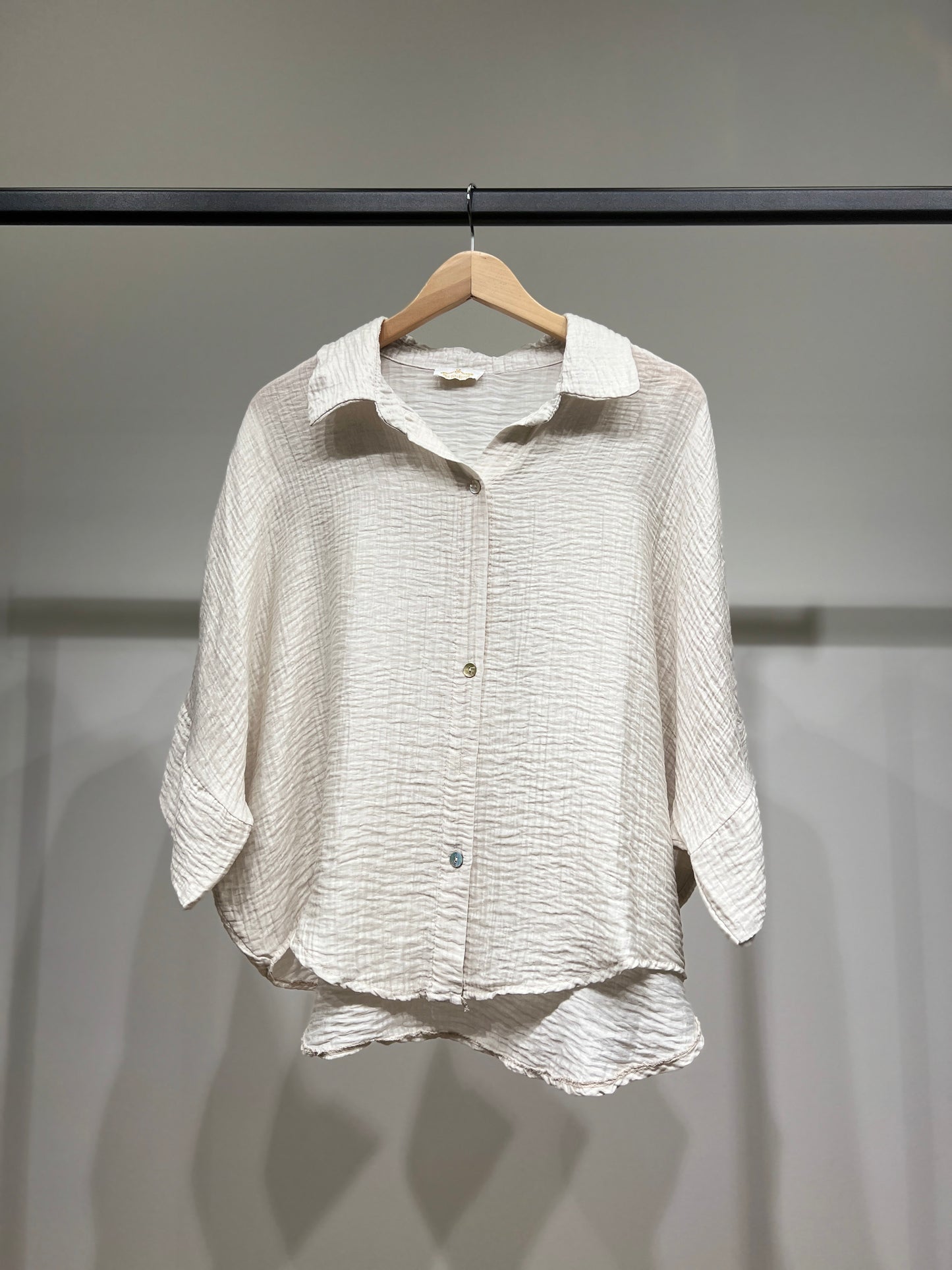 Chemisier Large Gaze De Coton Manche 3/4 85% Tencel