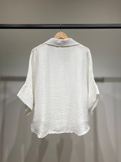 Chemisier Large Gaze De Coton Manche 3/4 85% Tencel