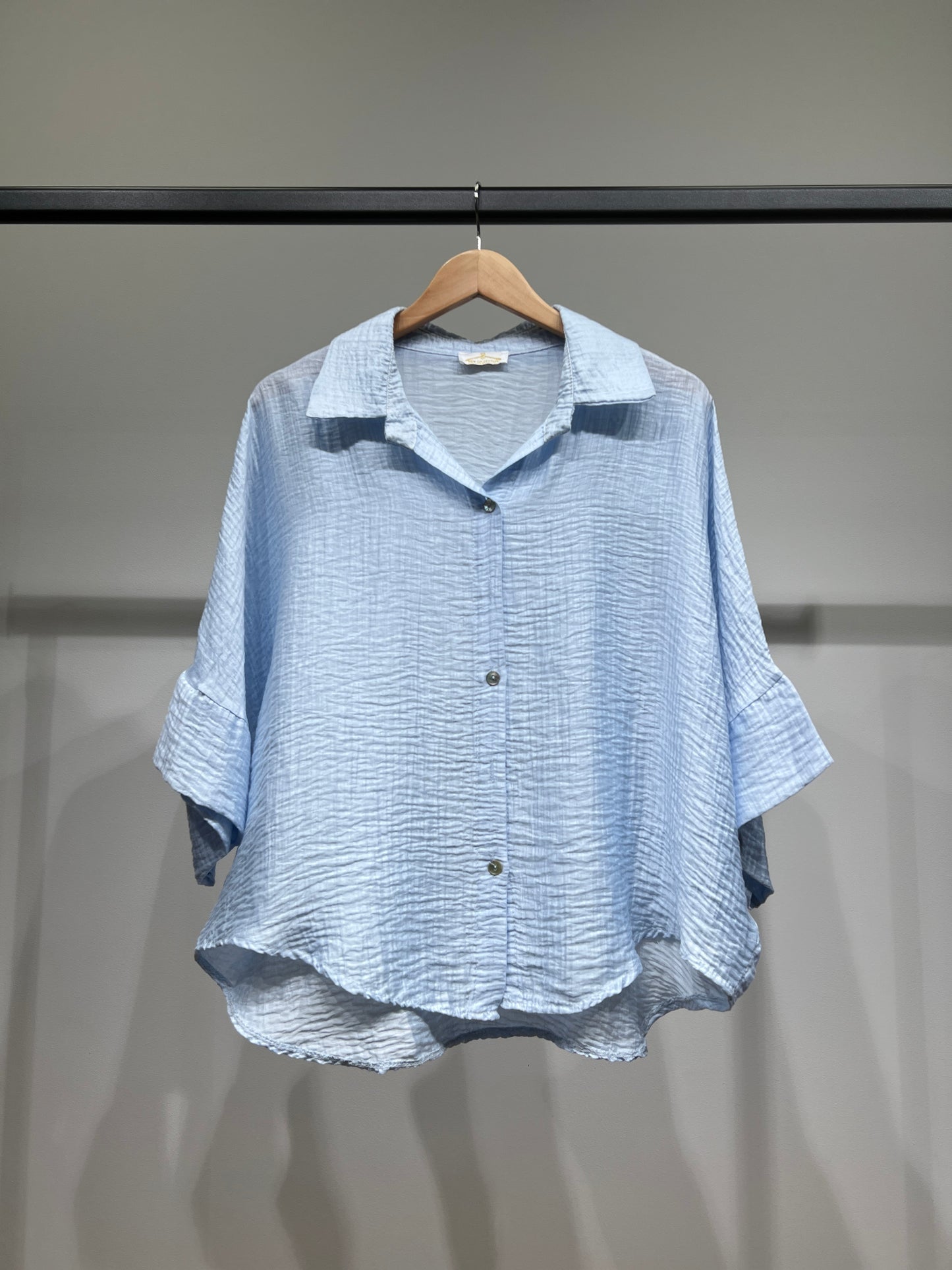 Chemisier Large Gaze De Coton Manche 3/4 85% Tencel