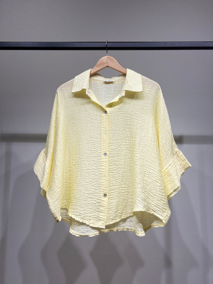 Chemisier Large Gaze De Coton Manche 3/4 85% Tencel