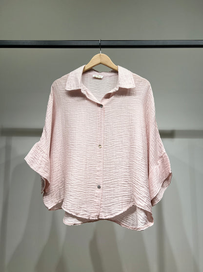 Chemisier Large Gaze De Coton Manche 3/4 85% Tencel