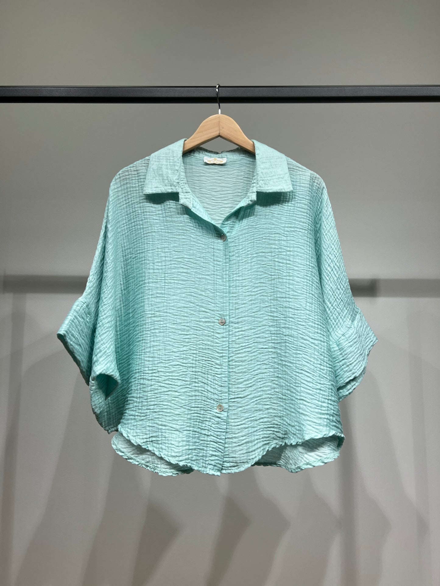 Chemisier Large Gaze De Coton Manche 3/4 85% Tencel