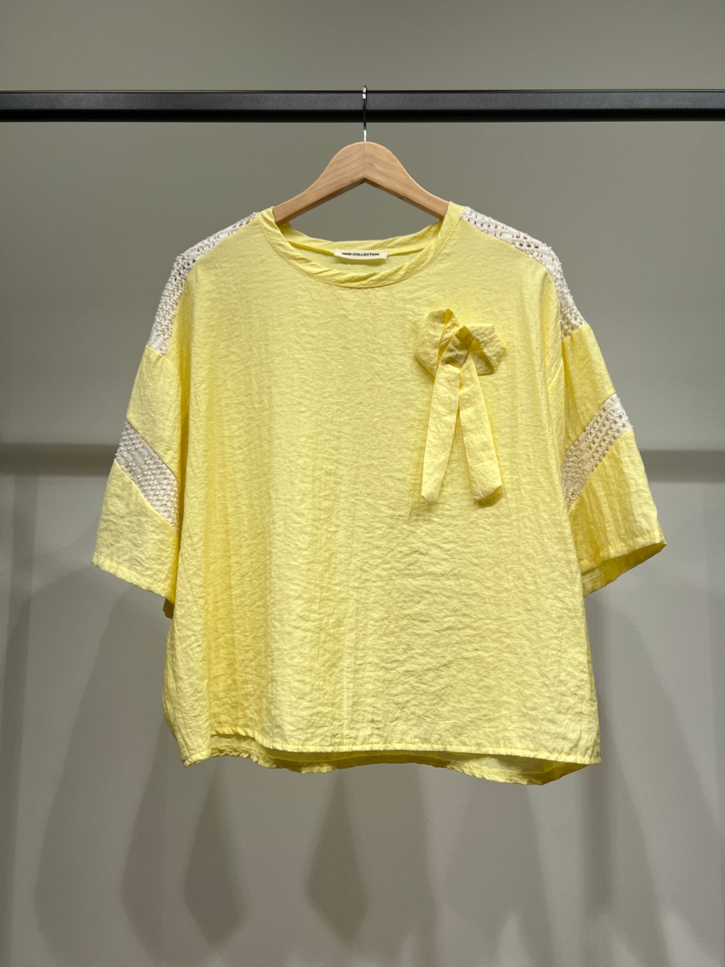 T-Shirt Large Manche 3/4 à Maille Fil Argenté 100% Viscose