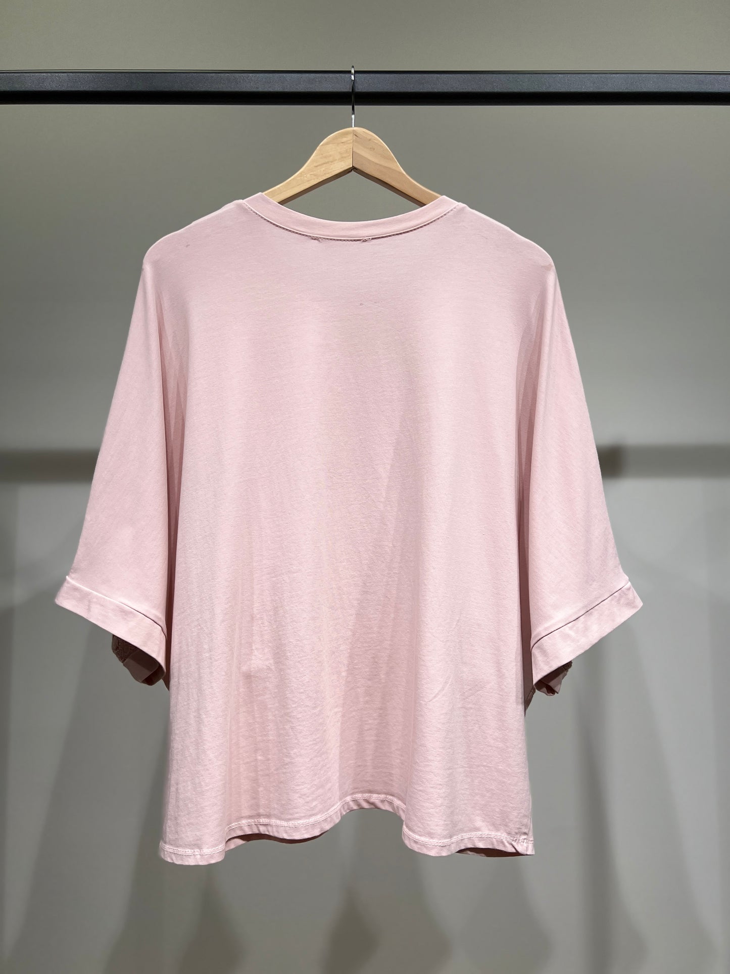 T-Shirt Manche 3/4 Large Broderie Maille Ajourée 100% Coton