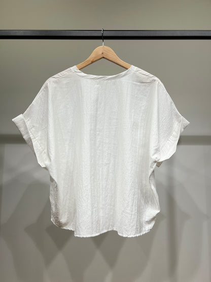T-Shirt Large Manche Courte À Paillettes 100% Viscose