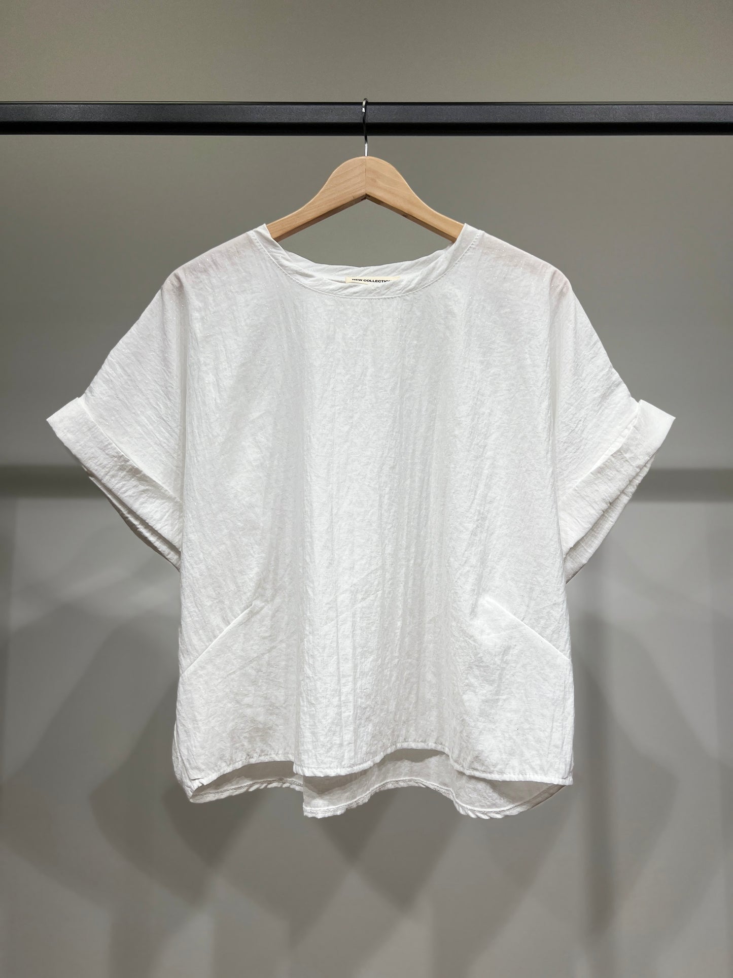 T-Shirt Large Manche Courte À Paillettes 100% Viscose