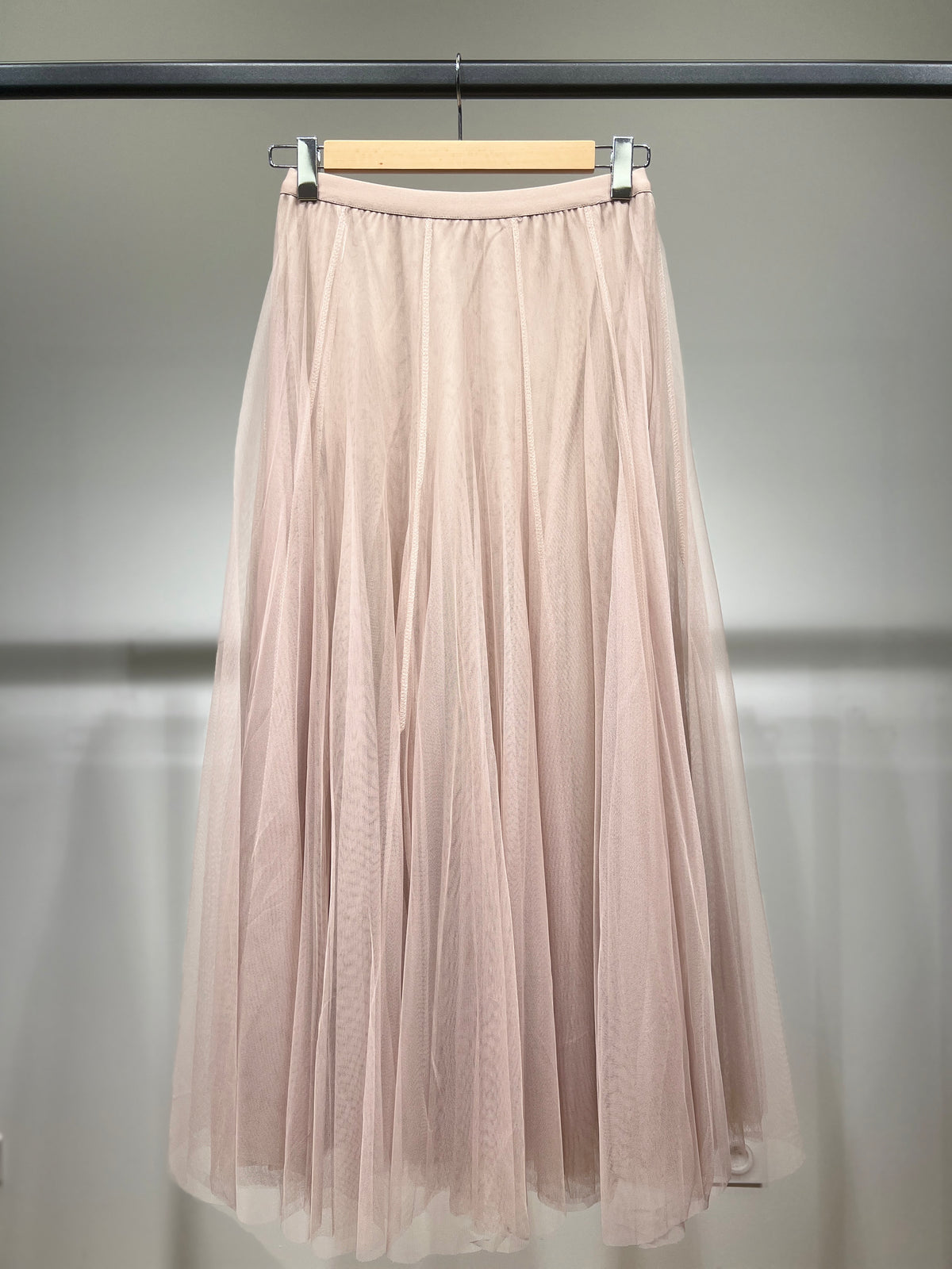 Jupe Longue Tulle Blanc à Doublure Taille Haute