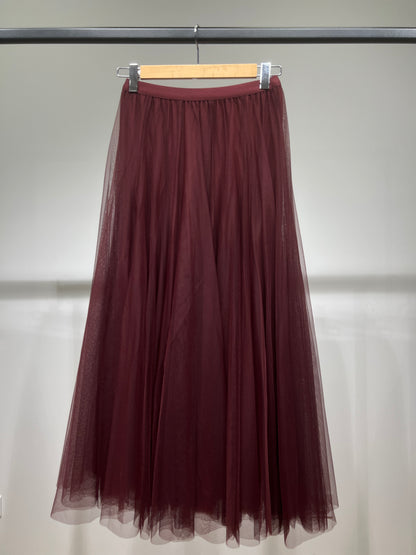 Jupe Longue Tulle Blanc à Doublure Taille Haute