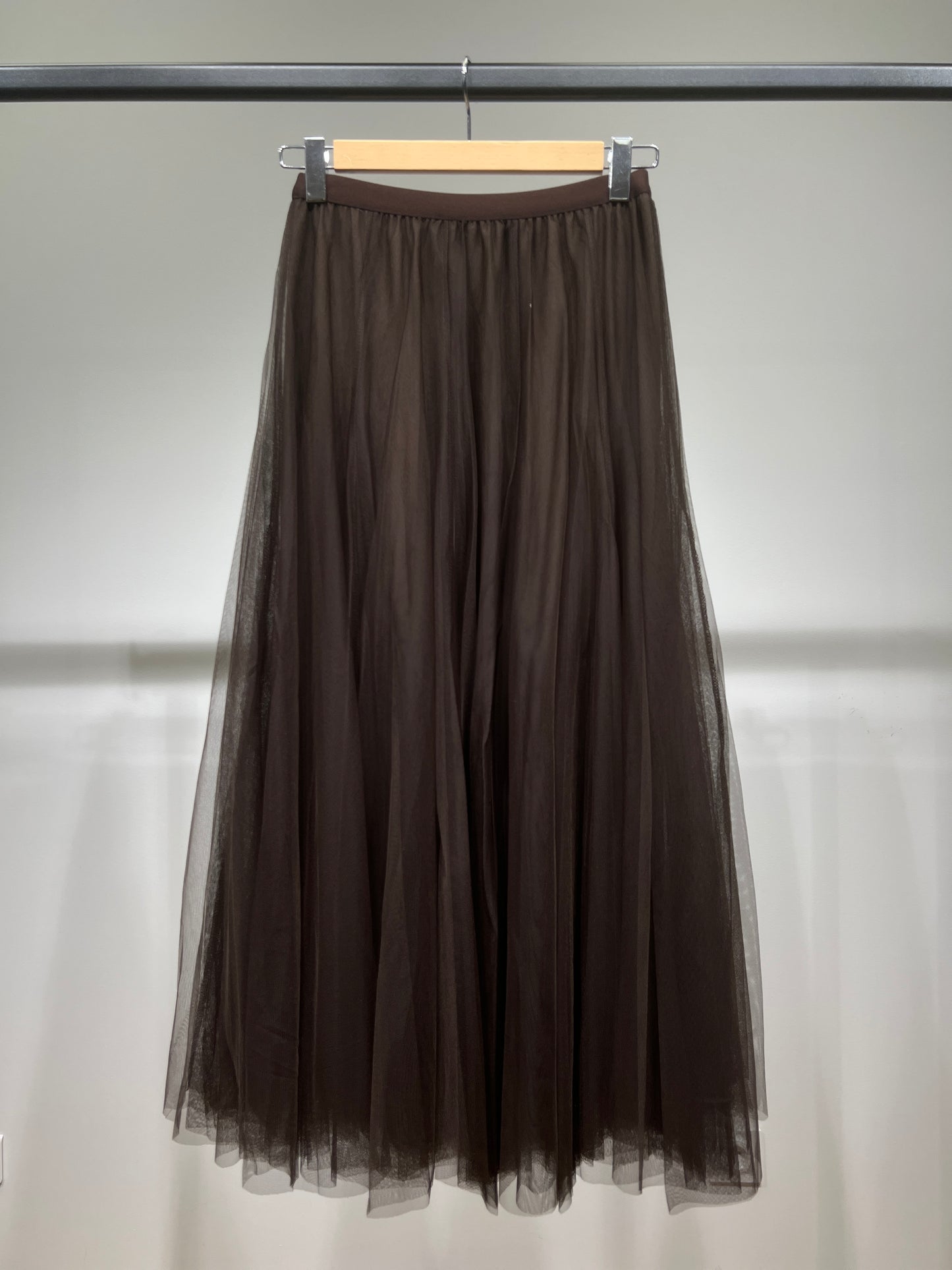 Jupe Longue Tulle Blanc à Doublure Taille Haute