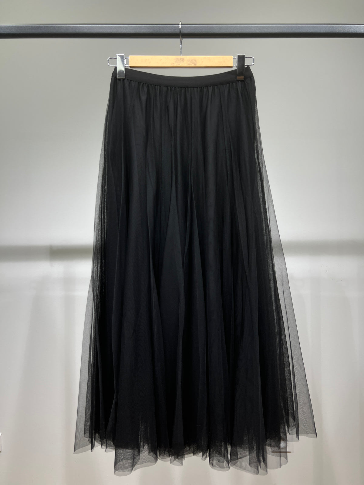 Jupe Longue Tulle Blanc à Doublure Taille Haute