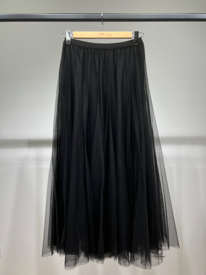Jupe Longue Tulle Blanc à Doublure Taille Haute