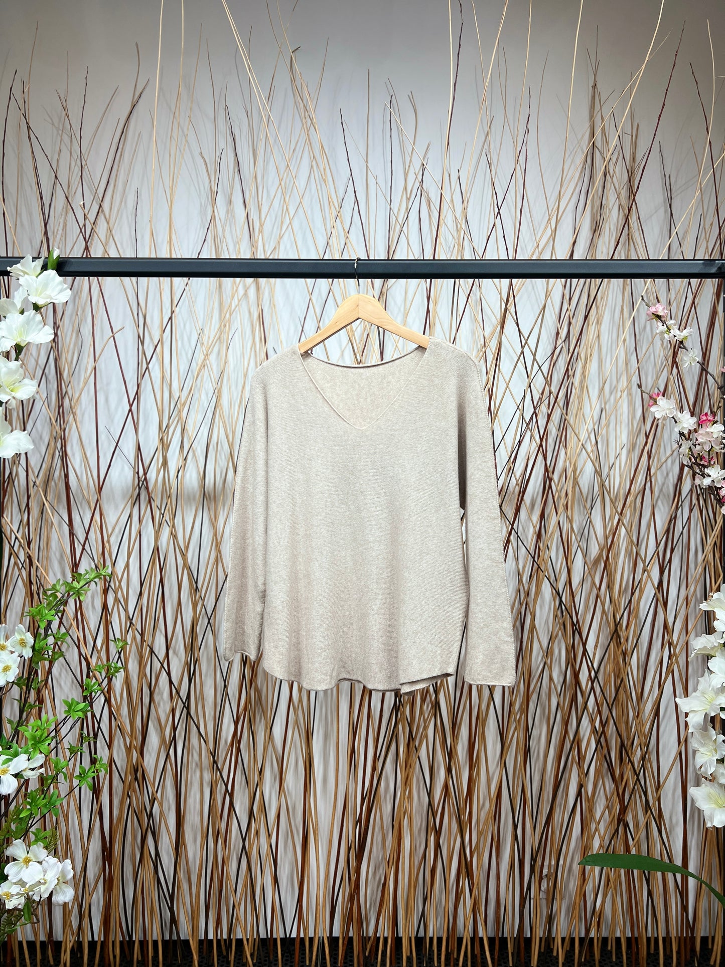 Pull En Maille Manche Longue Col V Viscose