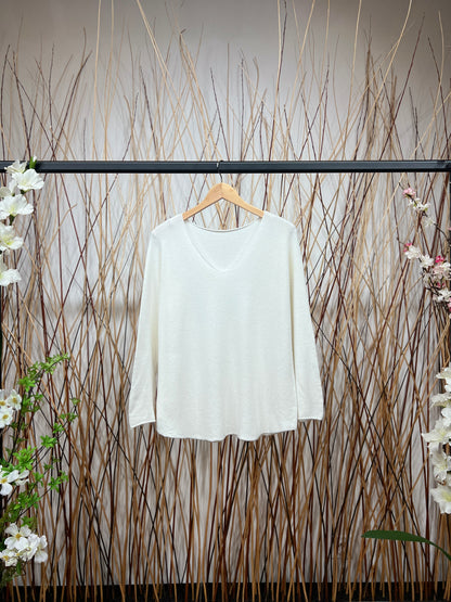 Pull En Maille Manche Longue Col V Viscose