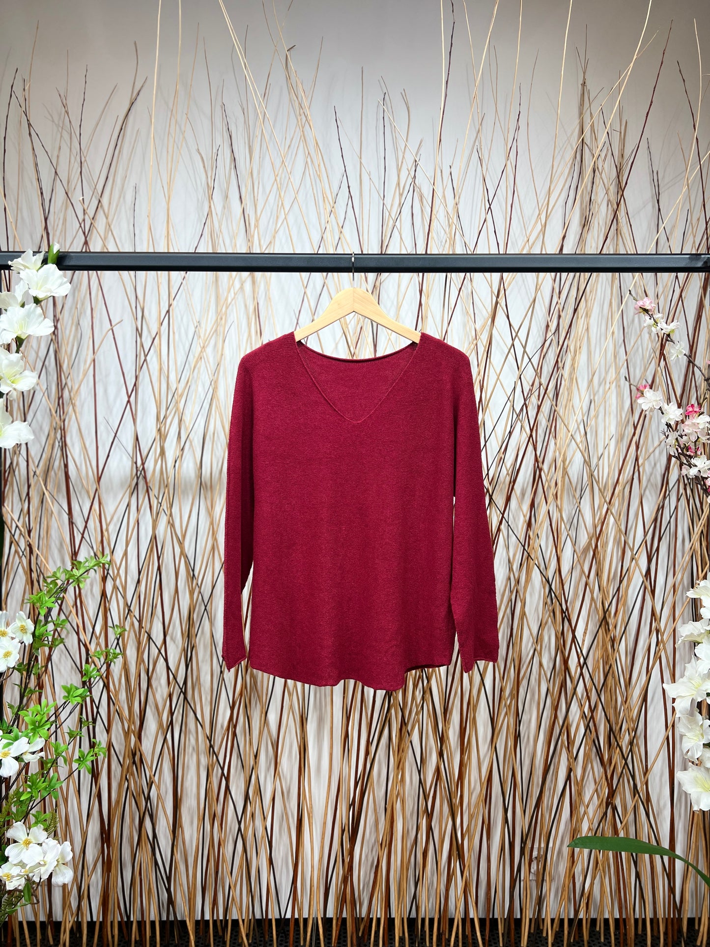 Pull En Maille Manche Longue Col V Viscose