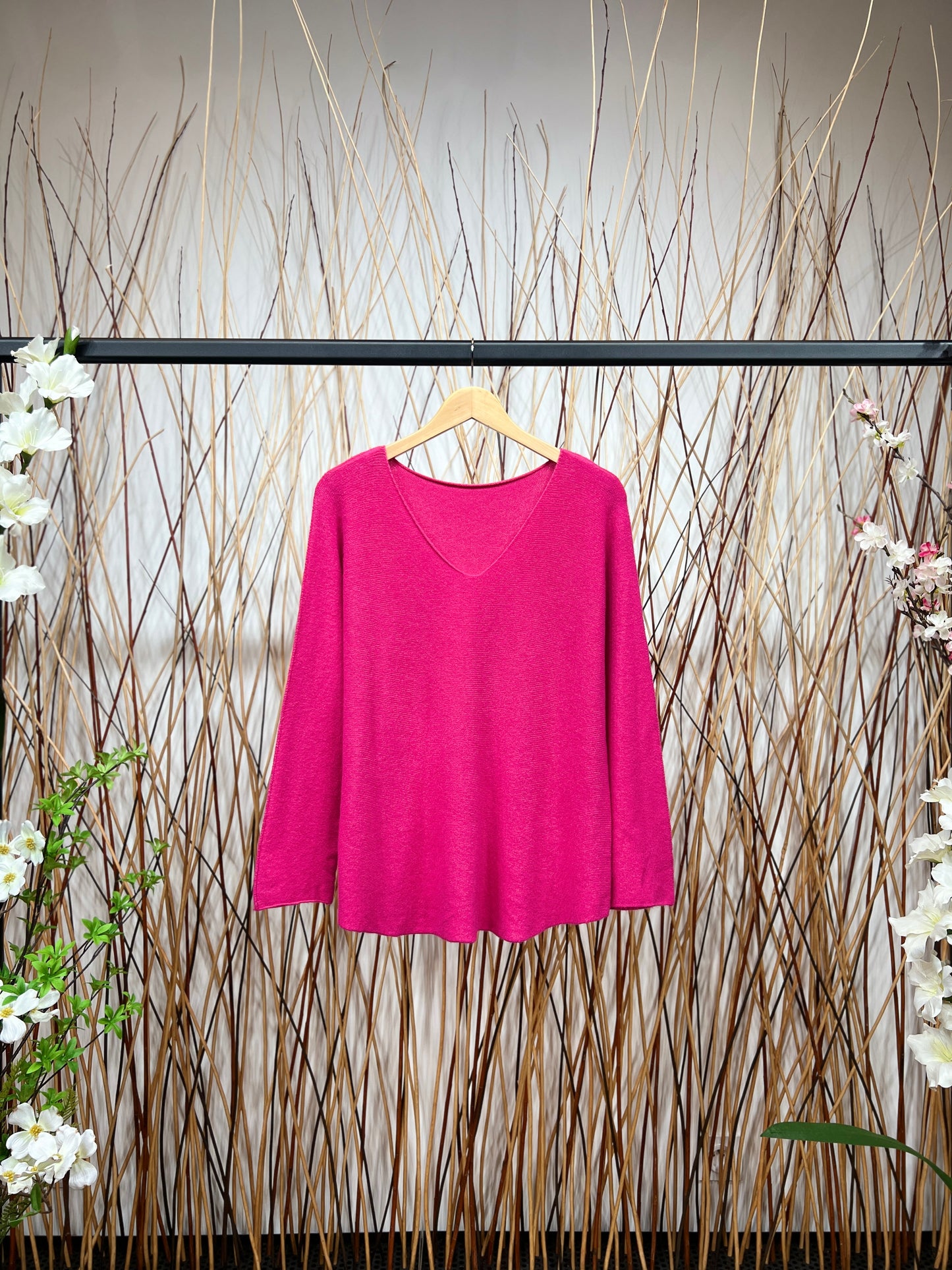 Pull En Maille Manche Longue Col V Viscose