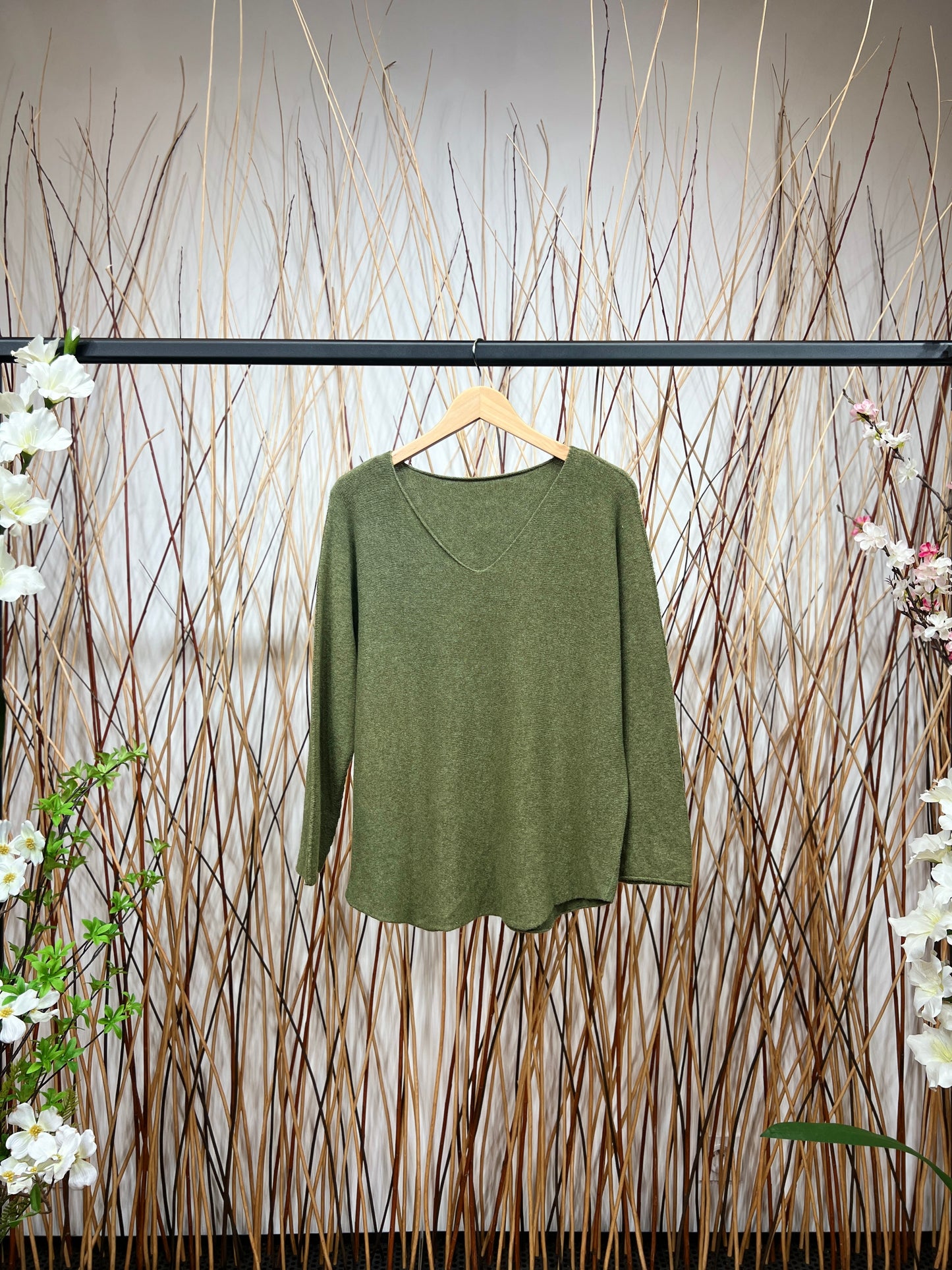 Pull En Maille Manche Longue Col V Viscose