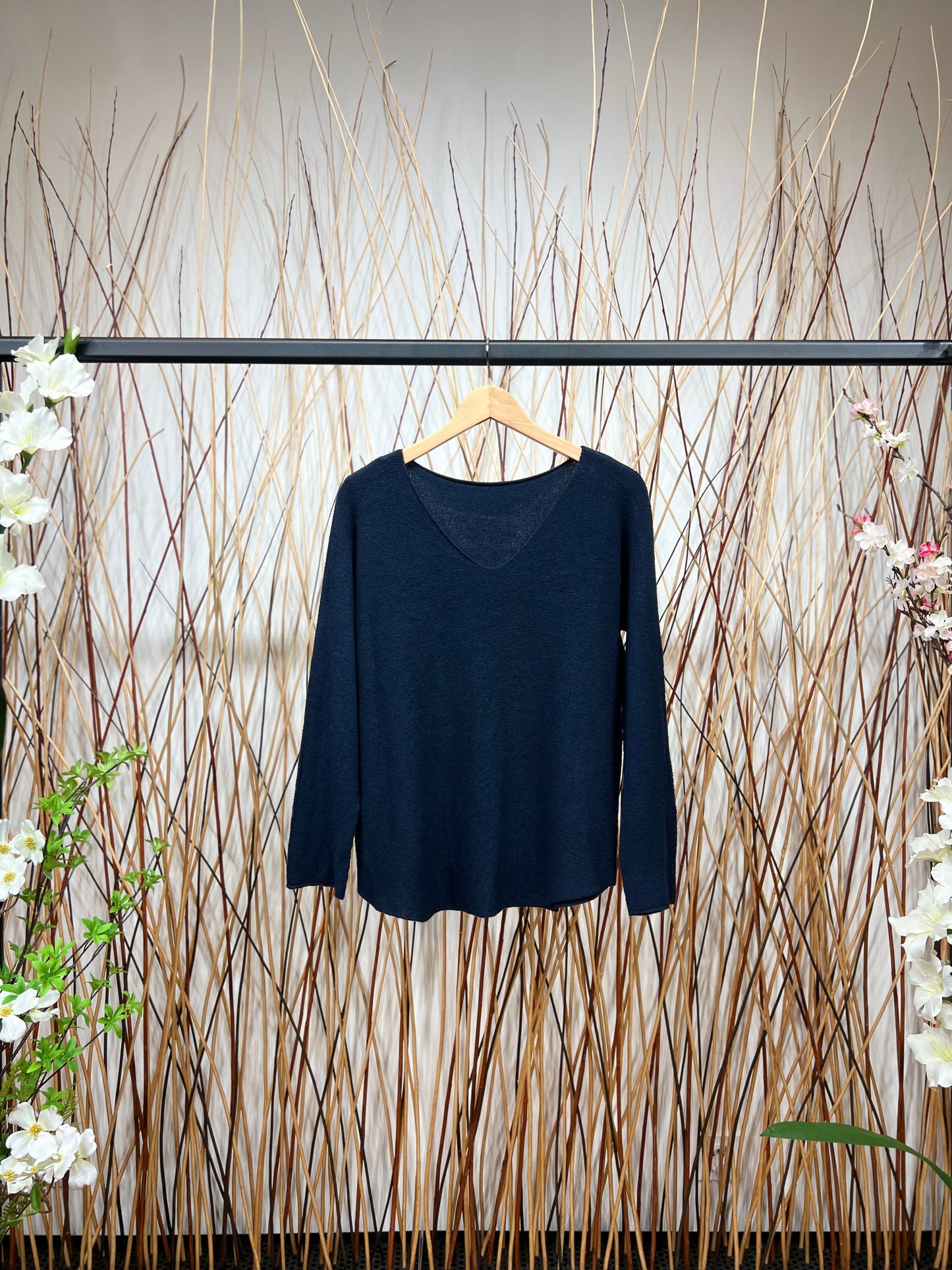 Pull En Maille Manche Longue Col V Viscose