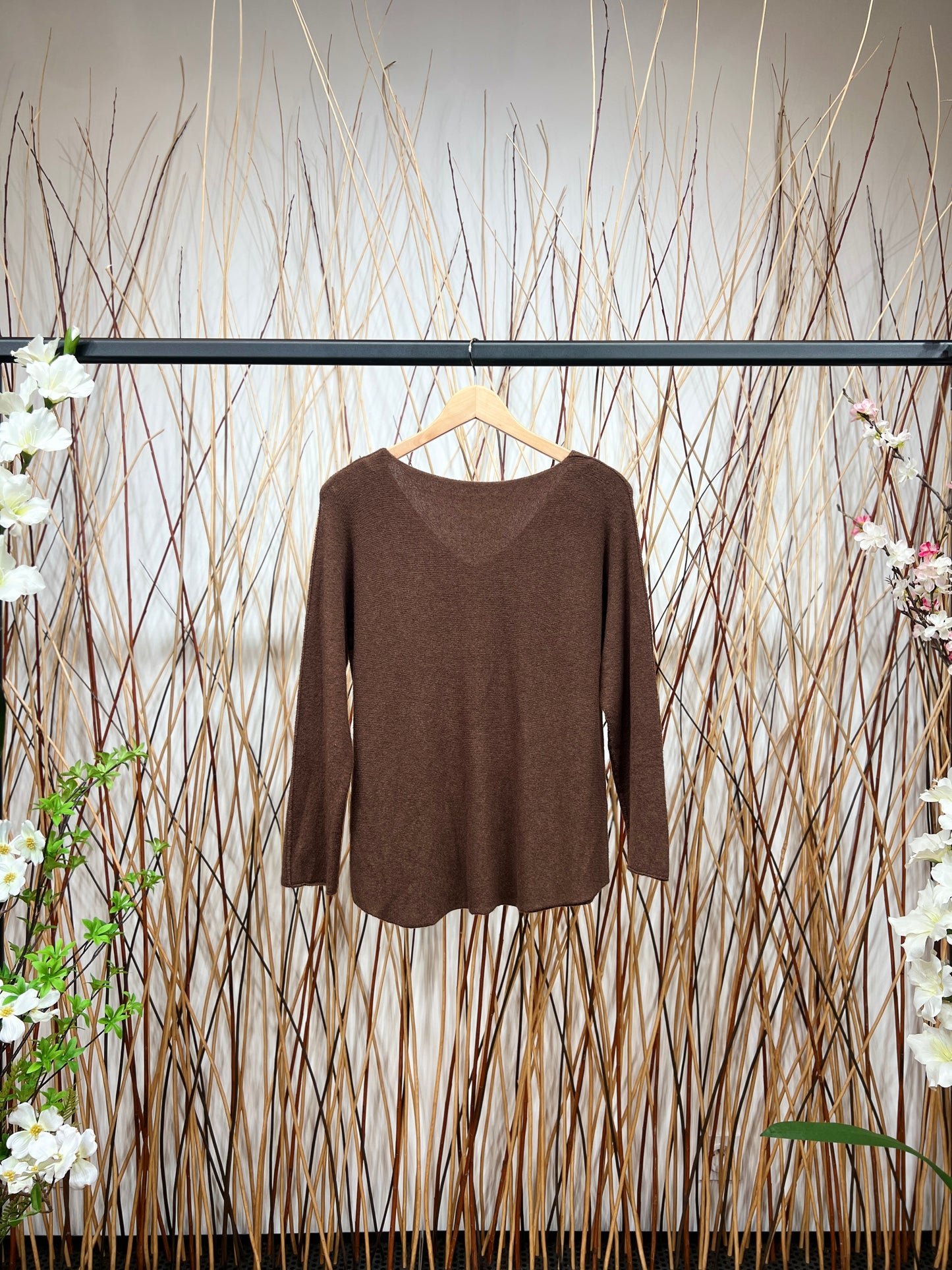 Pull En Maille Manche Longue Col V Viscose