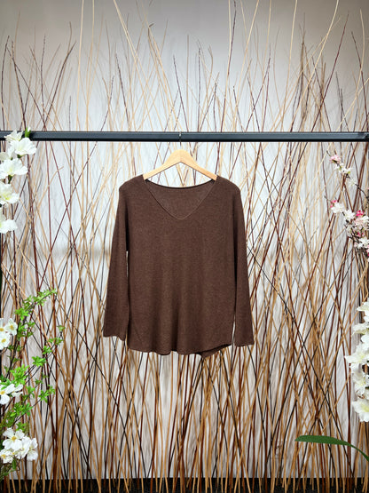 Pull En Maille Manche Longue Col V Viscose