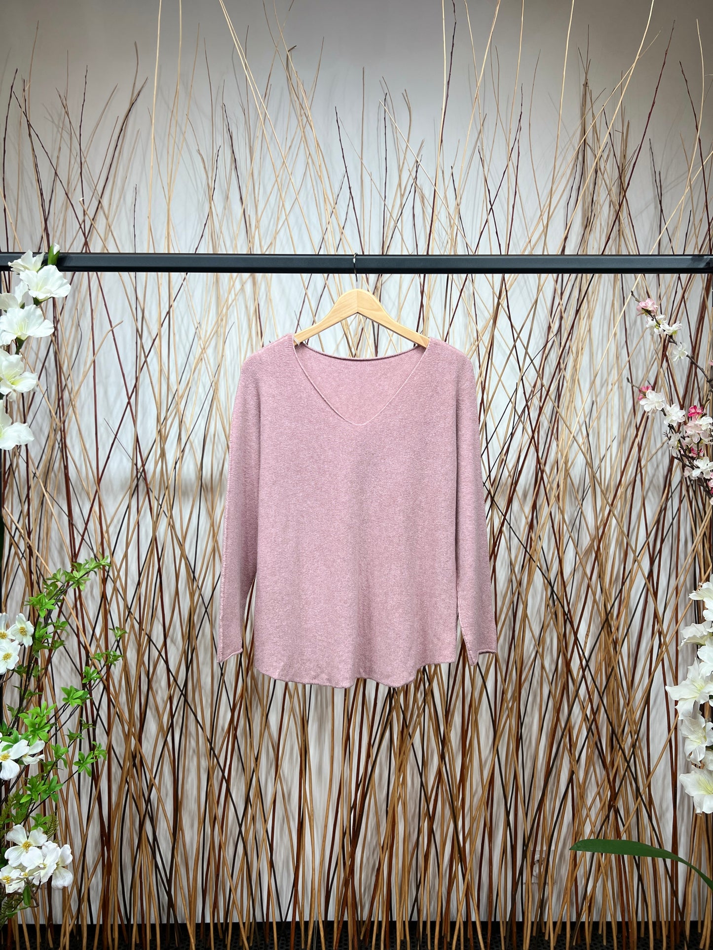 Pull En Maille Manche Longue Col V Viscose