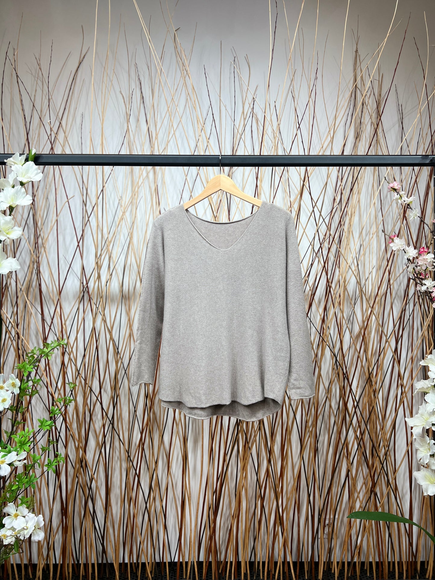 Pull En Maille Manche Longue Col V Viscose