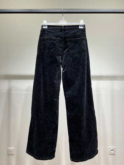 Pantalon Jean Coupe Large Velours Côtelé Taillé S-M-L