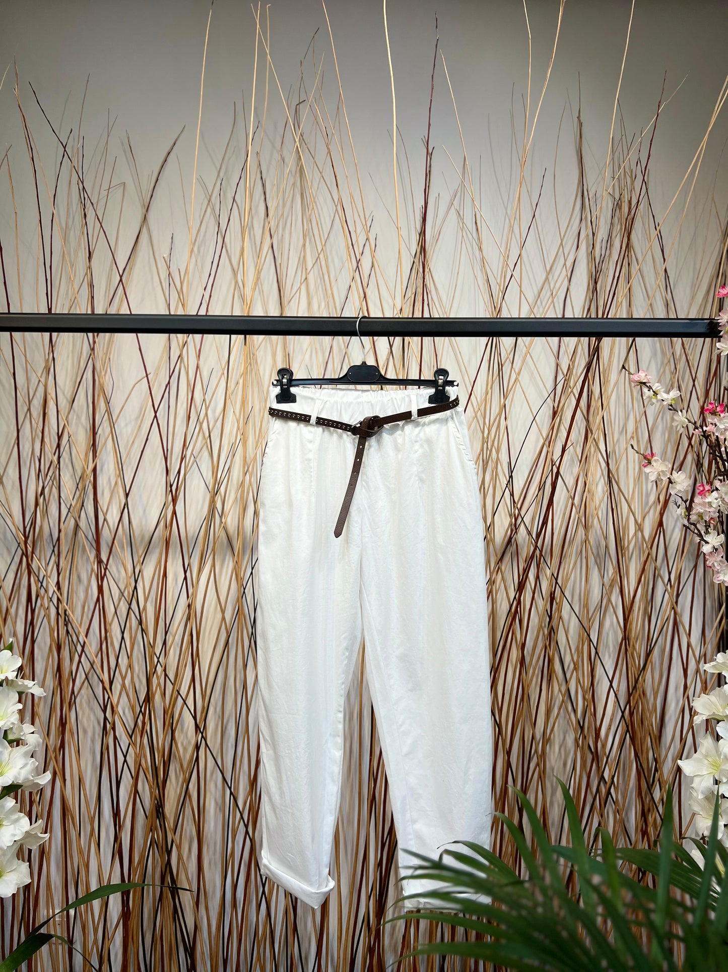 Pantalon Coton Taillé avec ceinture