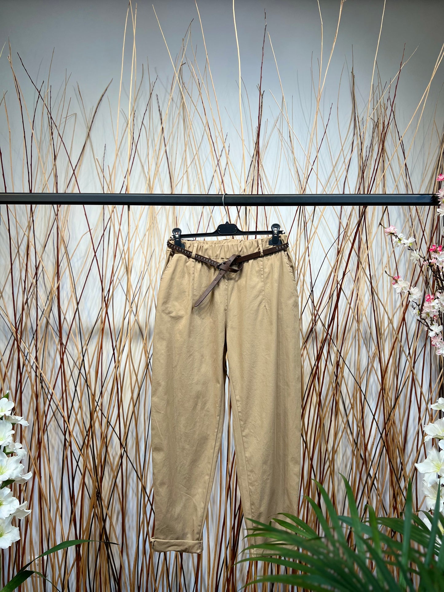 Pantalon Coton Taillé avec ceinture