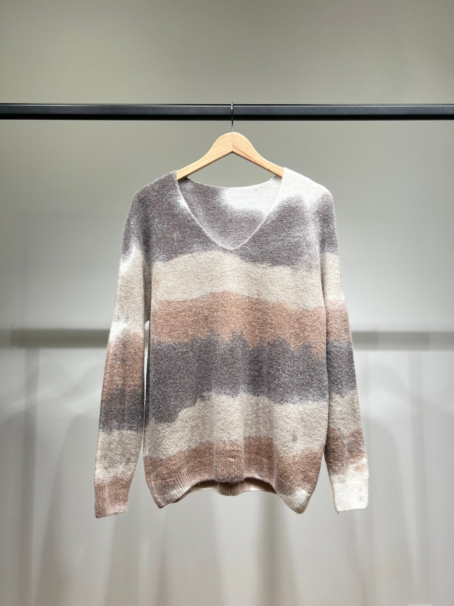 Pull Large Col V Motif Tye & Dye 20% Alpaca