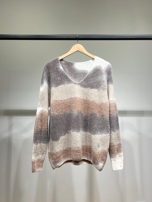 Pull Large Col V Motif Tye & Dye 20% Alpaca