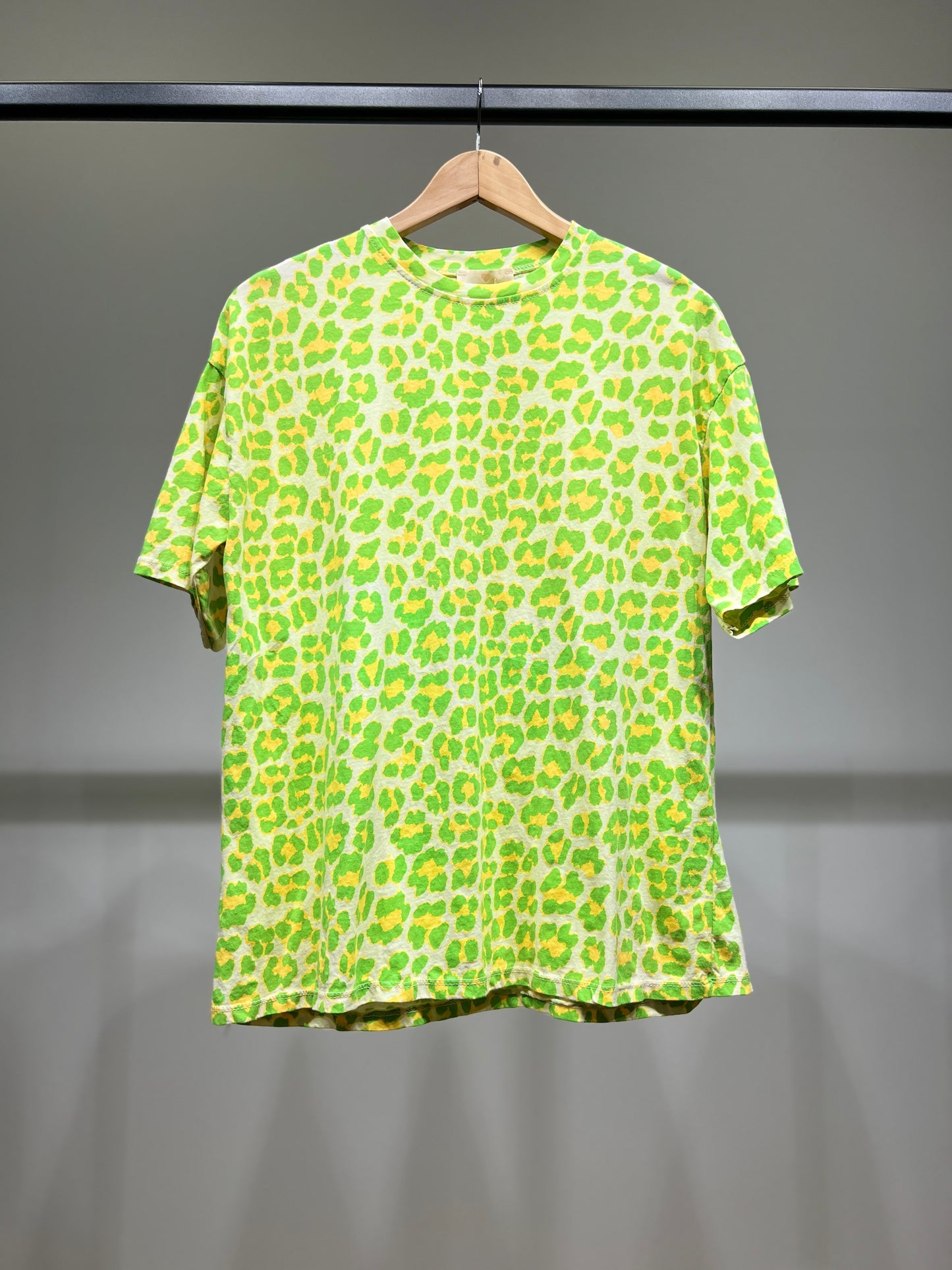 T-Shirt Manche Courte Col Rond Motif Léopard 100% Coton