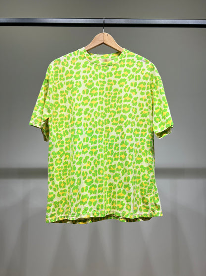 T-Shirt Manche Courte Col Rond Motif Léopard 100% Coton
