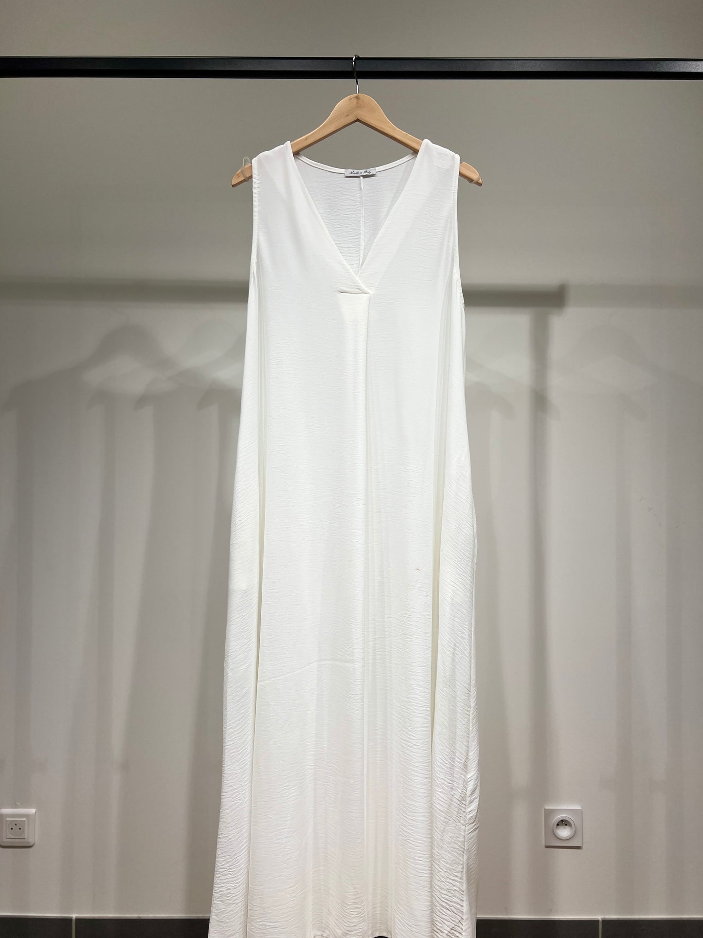 Robe Débardeur Maxi Col V Taille Élastique Au Dos