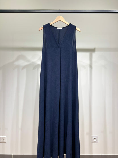 Robe Débardeur Maxi Col V Taille Élastique Au Dos