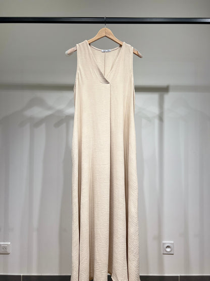 Robe Débardeur Maxi Col V Taille Élastique Au Dos