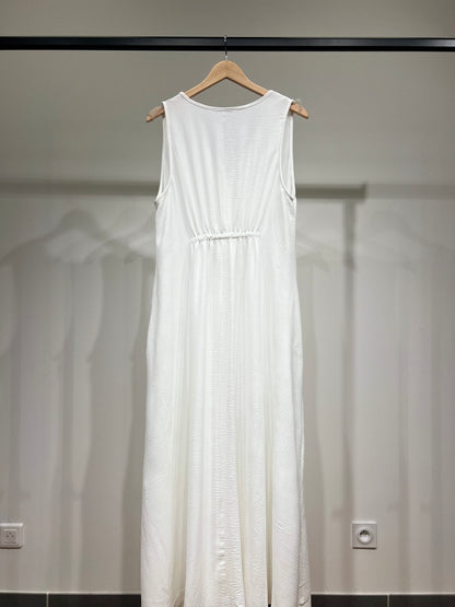 Robe Débardeur Maxi Col V Taille Élastique Au Dos