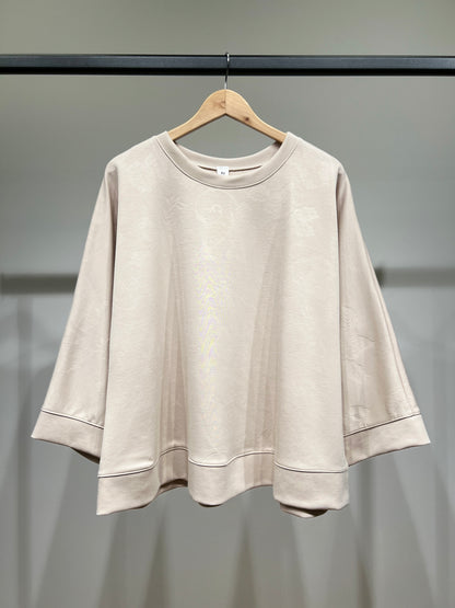 Sweat Large Col Rond Motif Floral En Relief