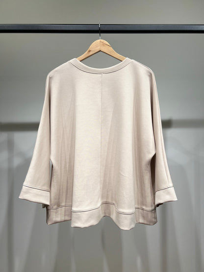 Sweat Large Col Rond Motif Floral En Relief
