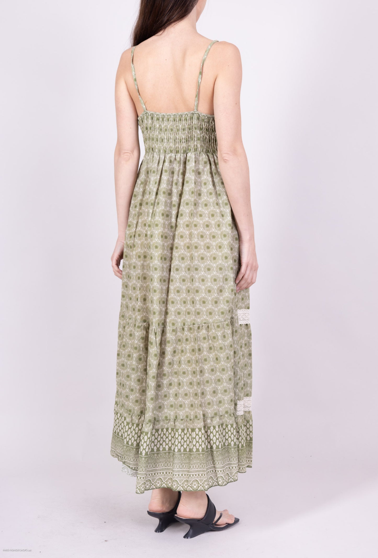 Robe D'Été Dentelle Motif Fleur Corde Décorative 100% Coton