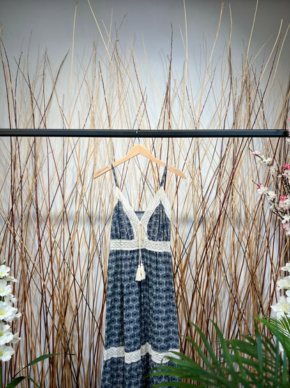 Robe D'Été Dentelle Motif Fleur Corde Décorative 100% Coton