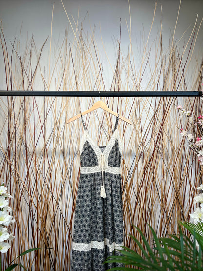 Robe D'Été Dentelle Motif Fleur Corde Décorative 100% Coton